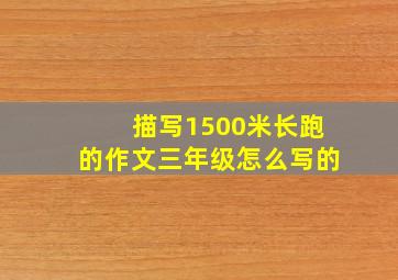 描写1500米长跑的作文三年级怎么写的