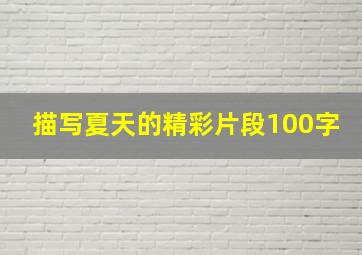 描写夏天的精彩片段100字