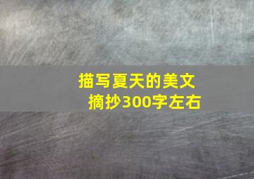 描写夏天的美文摘抄300字左右