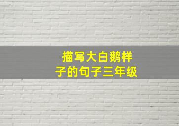 描写大白鹅样子的句子三年级