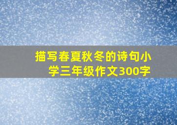 描写春夏秋冬的诗句小学三年级作文300字