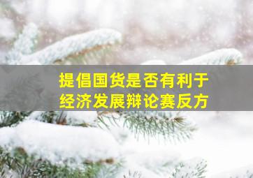 提倡国货是否有利于经济发展辩论赛反方