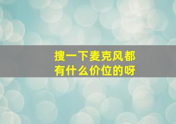 搜一下麦克风都有什么价位的呀