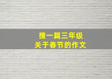 搜一篇三年级关于春节的作文