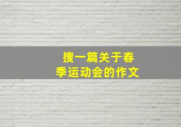 搜一篇关于春季运动会的作文