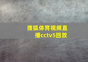 搜狐体育视频直播cctv5回放