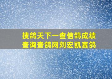 搜鸽天下一查信鸽成绩查询查鸽网刘宏凯赛鸽