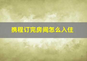 携程订完房间怎么入住