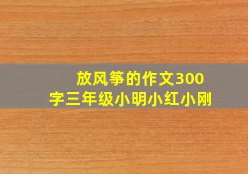 放风筝的作文300字三年级小明小红小刚