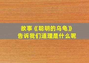 故事《聪明的乌龟》告诉我们道理是什么呢