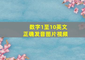 数字1至10英文正确发音图片视频