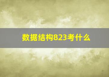 数据结构823考什么