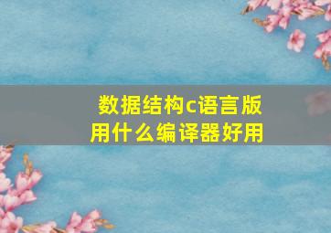 数据结构c语言版用什么编译器好用