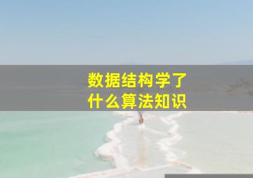 数据结构学了什么算法知识