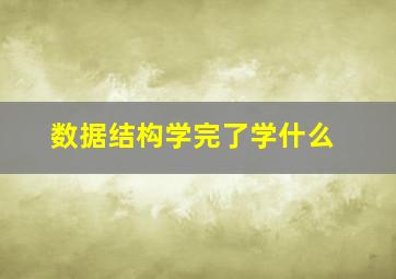 数据结构学完了学什么