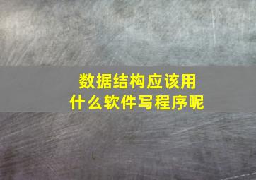 数据结构应该用什么软件写程序呢