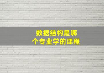 数据结构是哪个专业学的课程