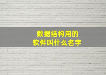 数据结构用的软件叫什么名字