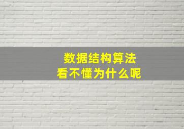 数据结构算法看不懂为什么呢