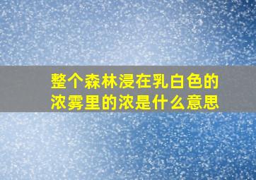 整个森林浸在乳白色的浓雾里的浓是什么意思