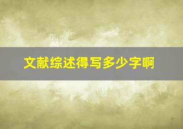 文献综述得写多少字啊