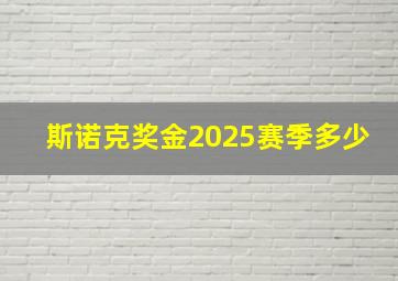 斯诺克奖金2025赛季多少