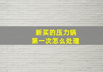 新买的压力锅第一次怎么处理