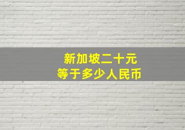 新加坡二十元等于多少人民币