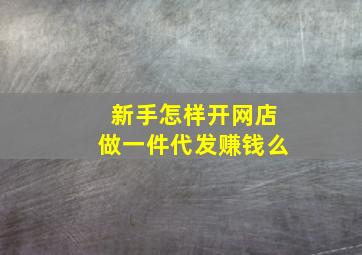 新手怎样开网店做一件代发赚钱么