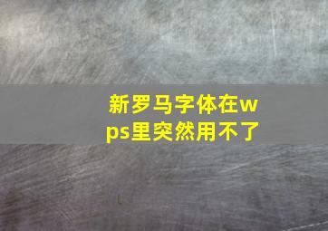 新罗马字体在wps里突然用不了