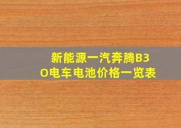 新能源一汽奔腾B3O电车电池价格一览表