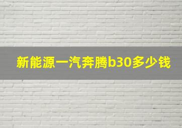 新能源一汽奔腾b30多少钱