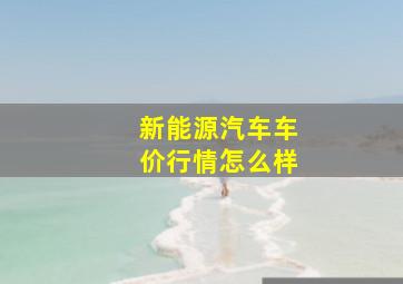 新能源汽车车价行情怎么样