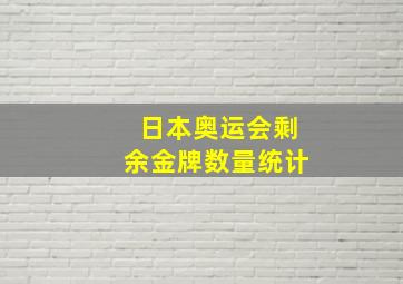 日本奥运会剩余金牌数量统计