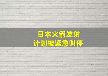 日本火箭发射计划被紧急叫停