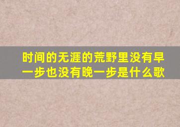 时间的无涯的荒野里没有早一步也没有晚一步是什么歌