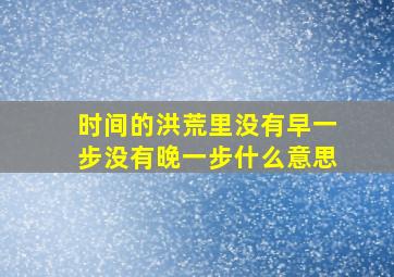 时间的洪荒里没有早一步没有晚一步什么意思