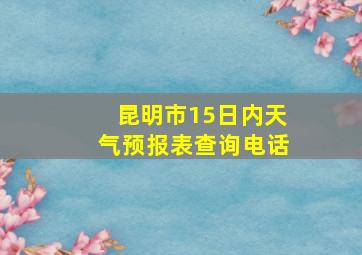 昆明市15日内天气预报表查询电话