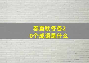 春夏秋冬各20个成语是什么