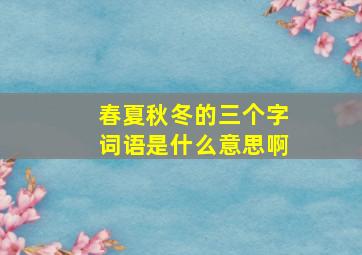 春夏秋冬的三个字词语是什么意思啊