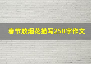 春节放烟花描写250字作文