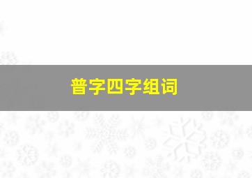 普字四字组词