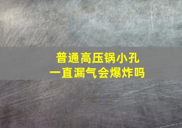 普通高压锅小孔一直漏气会爆炸吗