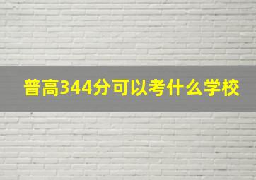 普高344分可以考什么学校