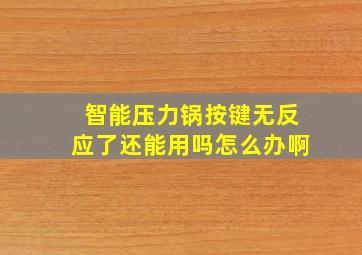 智能压力锅按键无反应了还能用吗怎么办啊