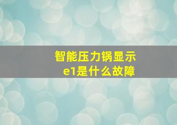 智能压力锅显示e1是什么故障