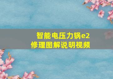 智能电压力锅e2修理图解说明视频