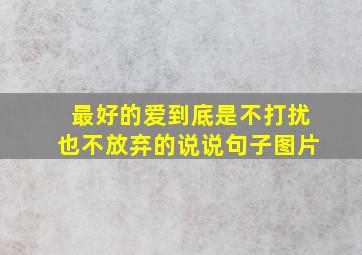 最好的爱到底是不打扰也不放弃的说说句子图片