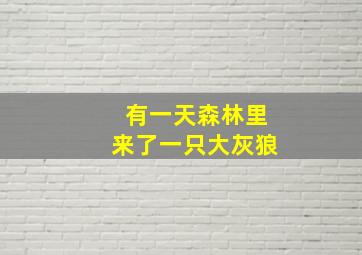 有一天森林里来了一只大灰狼