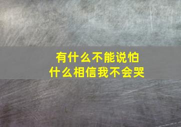 有什么不能说怕什么相信我不会哭